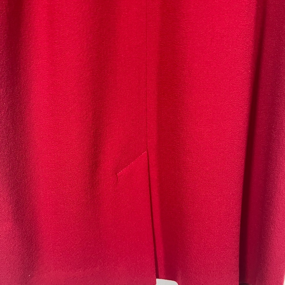 Talbots Petites 1980's Wool Red Midi Length Lined Dress Embroidered Waist Women - Picture 7 of 13